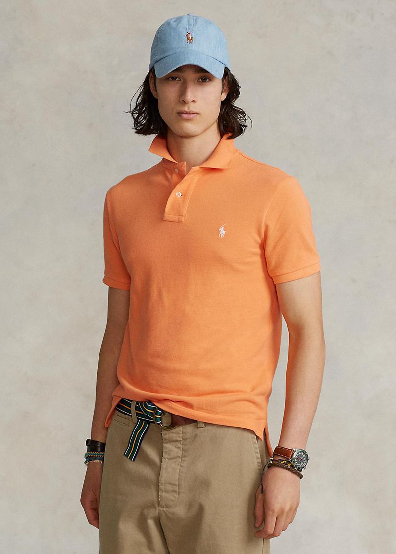 Poleras Polo Polo Ralph Lauren Hombre Slim Fit Mesh Chile Naranjas AYNGV-5983